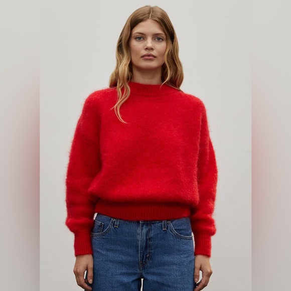 Surprise Paris Jane Cherry Red Mohair Sweater - Picture 3 of 5